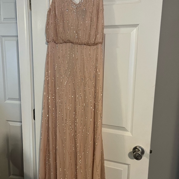 Adrianna Papell  sequined blush dress size 6 - Picture 1 of 4